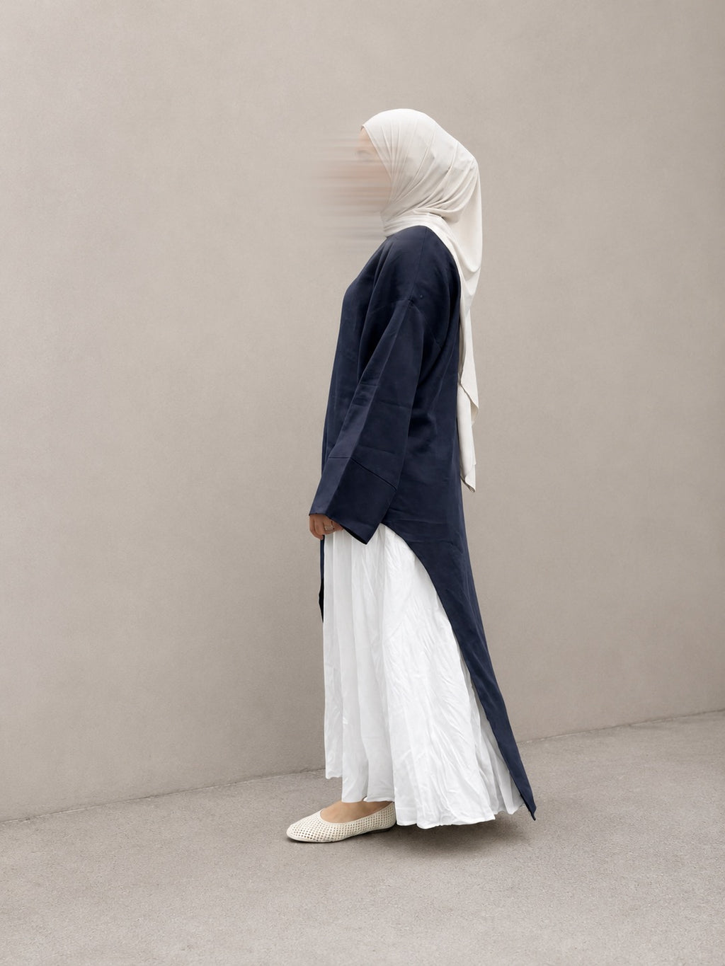 Haut asymétrique - Bleu marine
