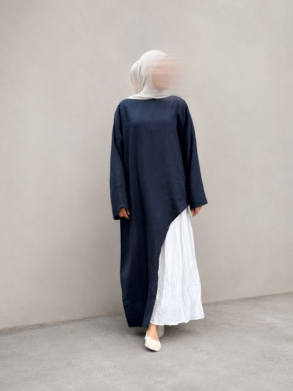Haut asymétrique - Bleu marine