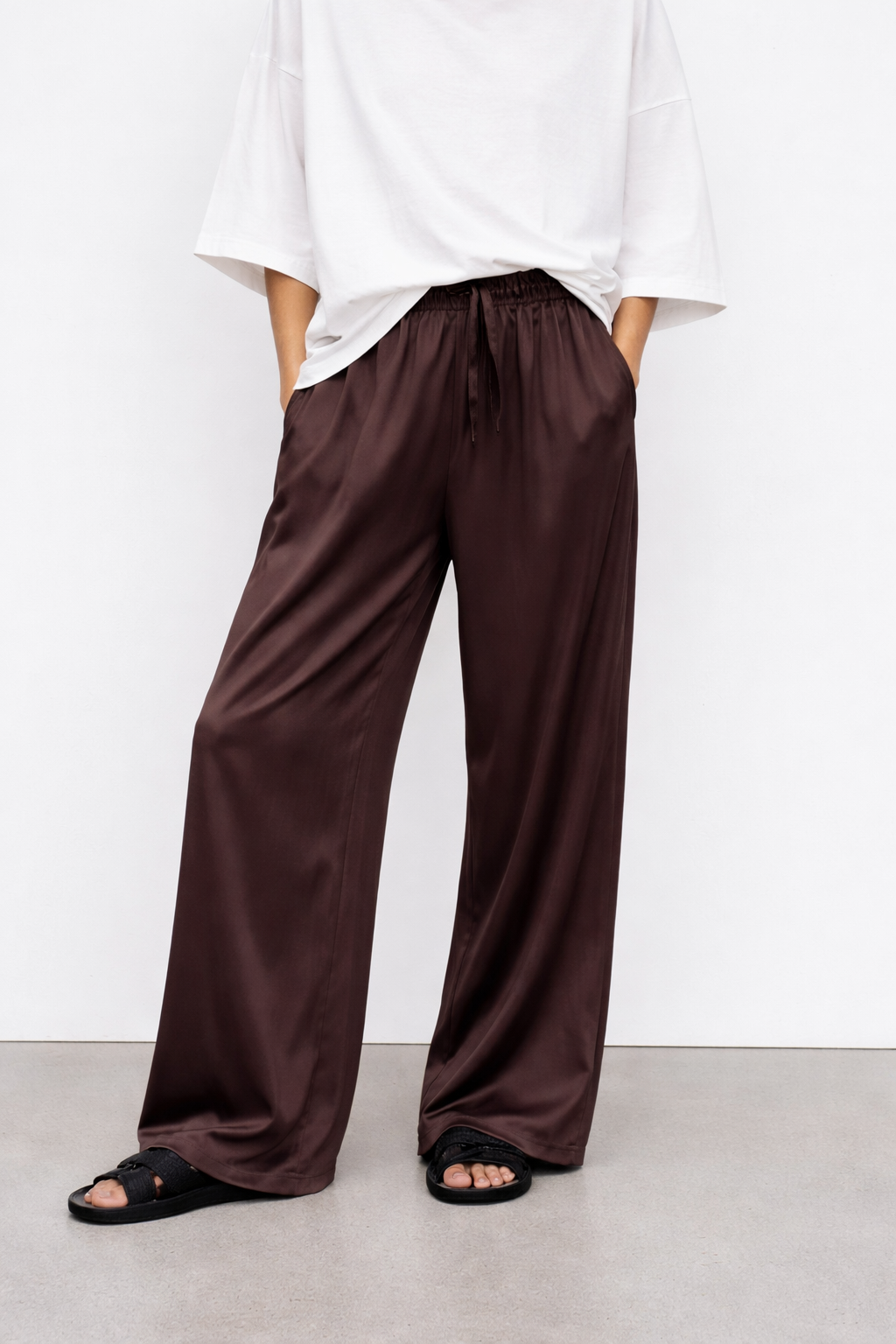 Pantalon satinée - Dark Brown
